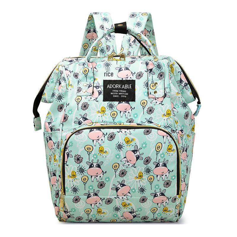 2025 Stylowy Nadruk Duża Pojemność Podwójny Plecak i Torba na Ramię dla Mam