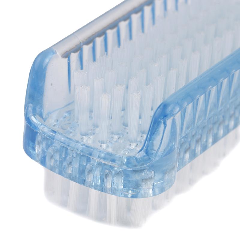 Double Sided Nail Cleaning Brush Clean Scrubber Scrubbing Bristles Manicure Tool