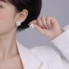 French light luxury flower earrings 925 silver needle niche design dripping oil geometric temperament high-end stud earrings ear jewelry