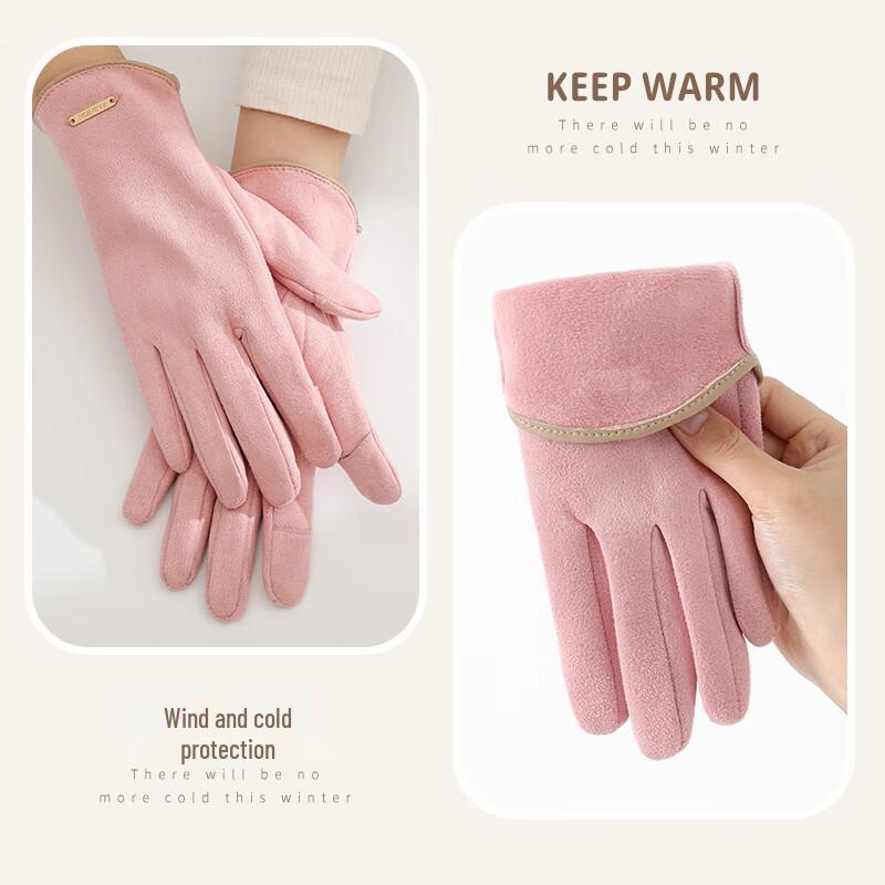 MINISO Women's Fleece-Lined Touchscreen Winter Gloves