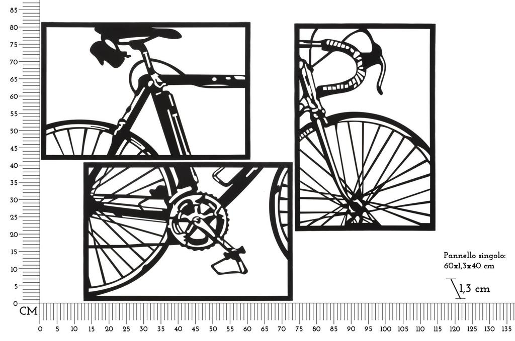 Wall Panel Bike Set 3 Pcs Cm 40X1,3X60 (Single PC Size)