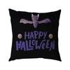 Funda de Almohada de Lino de Halloween Impresión Digital Decoración Festival de Halloween Almohada para Sofá