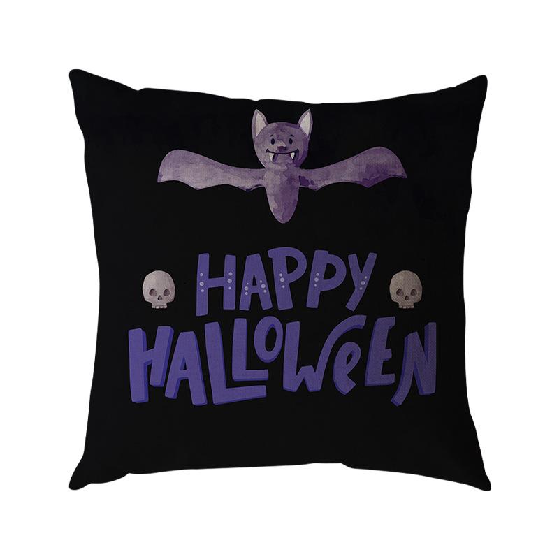 Funda de Almohada de Lino de Halloween Impresión Digital Decoración Festival de Halloween Almohada para Sofá