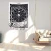 VIKAMA Sonne Tarot Wandteppich Ins-Stil Schwarz & Weiß Vintage Linienkunst Wohnzimmer & Schlafzimmer Akzentwand Dekor Heimdekoration
