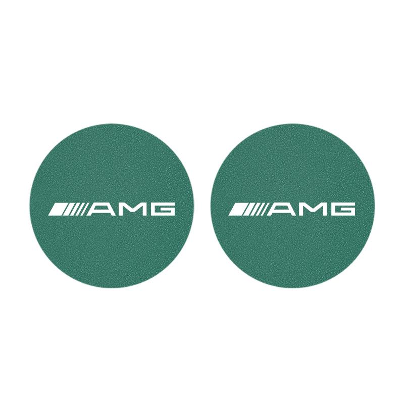 GLC GLB 2pcs Car Water Cup Bottle Holder Mat Anti-slip Pad Suede For Mercedes Benz AMG W210 W211 W206 W220 W203 W212 W205 W201