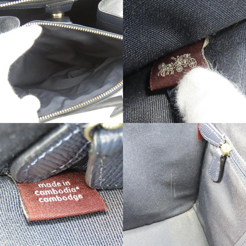Used COACH Handbag Crosby Carryall F14928 leather Navy 2WAYShoulder