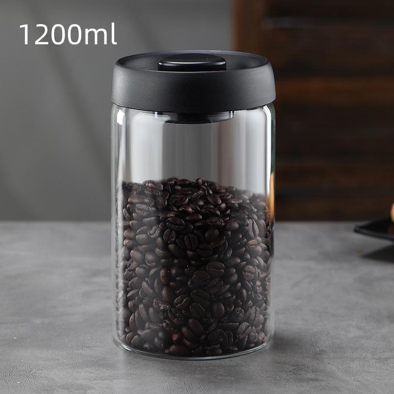 Coffee Jar Manual Vacuum Moisture Proproof Storage Jar Kitchen High Borosilicate Glass Tea Jar Coffee Bean Storage Sealed Jar