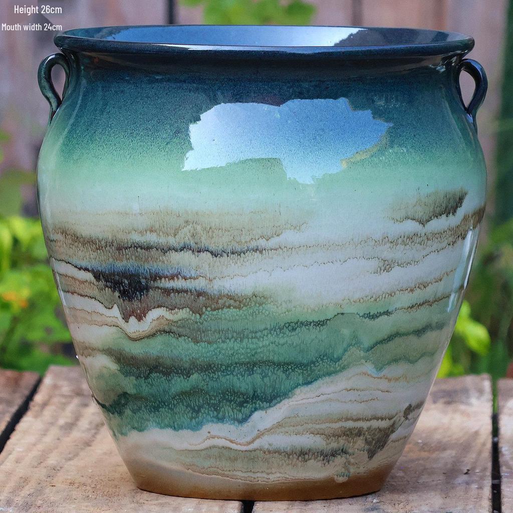 Extra Large Ceramic Pottery Flower Pot for Indoor Green Plants, Coarse Pot Ideal for Monstera and Other Large Plants