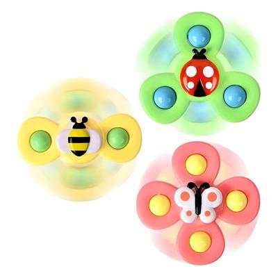 Hand Spinner Badespielzeug, Wasserspiel, Cartoon-Kreisel für Jungen und Mädchen, Kinder mit Saugnäpfen, Fingertraining, Stressabbau, Niedlich, Bunt,