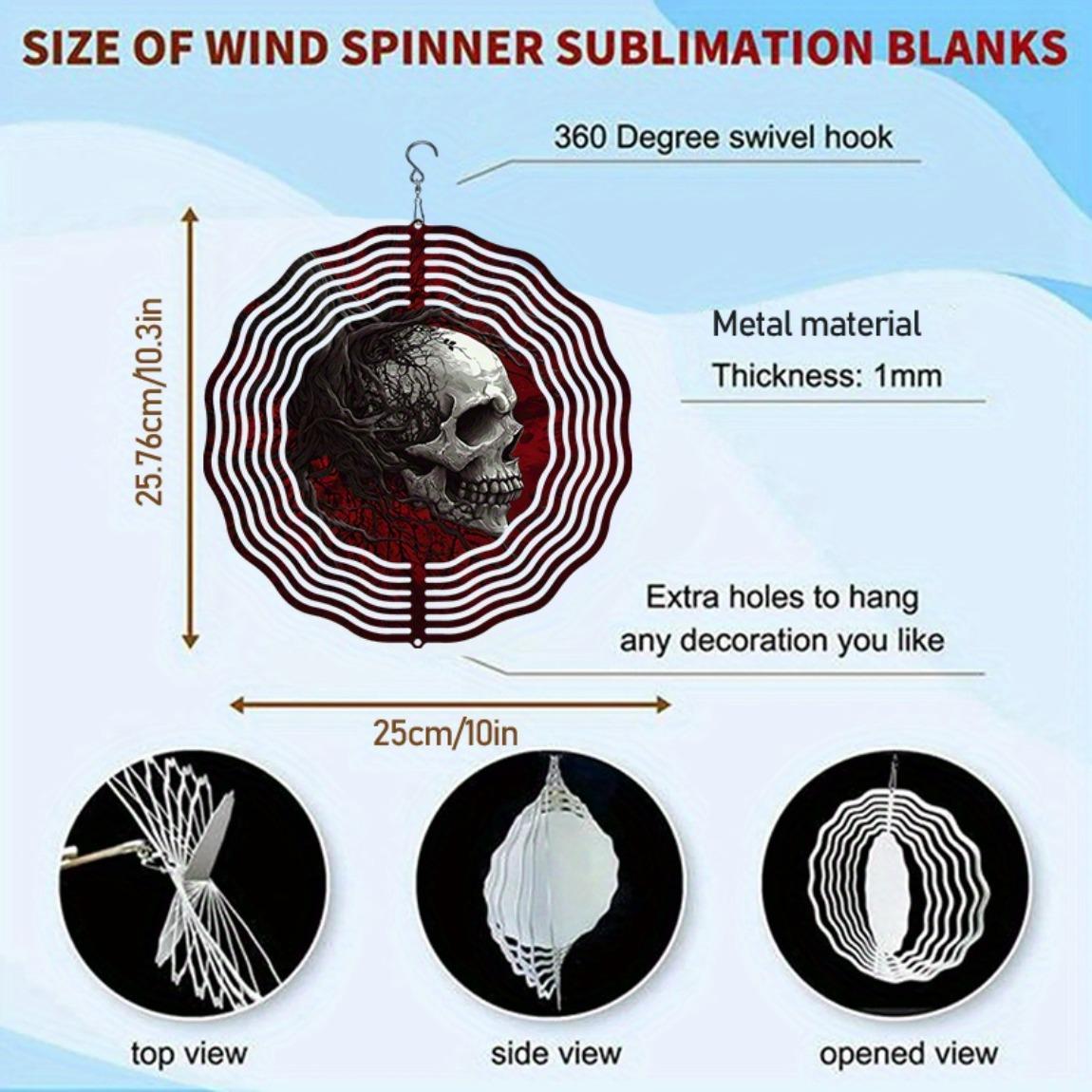 

Kinetic Metal Wind Chime with Skull and Dancing Ribbon Design for Indoor Outdoor Garden Decor Unique Gift Idea Halloween 01A