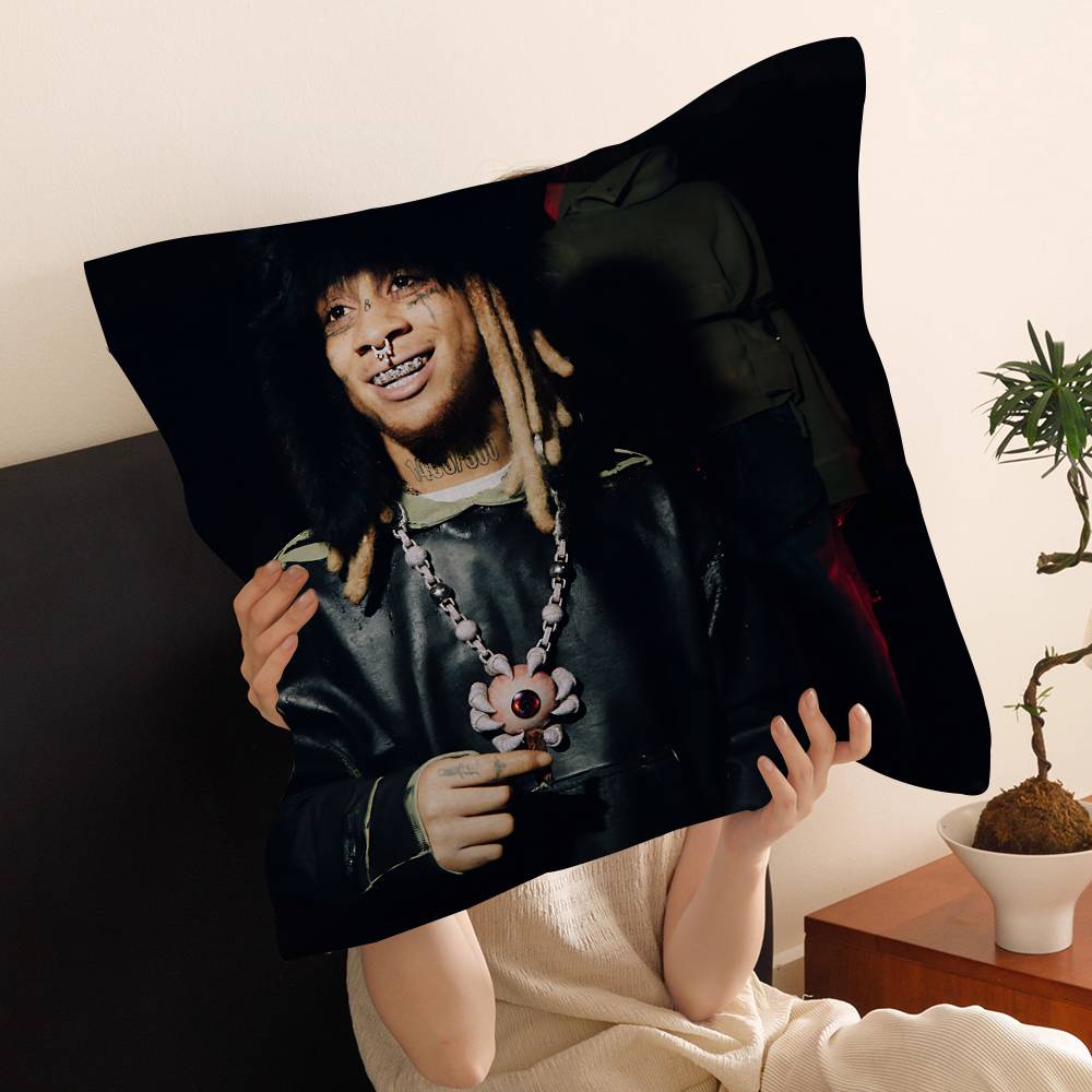 Рэпер T-Trippie Cool R-Redd Певец Кленовый Дизайн Наволочка Счастливый Осенний Урожай Декор Праздничный Декор Наволочка 12x12Inch
