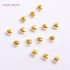 18K Gold Plated Offene Quetschperlenkappen Messing Gestreifte Quetsch-Endperlen Stopper DIY Handgemachtes Bastelzubehör Für Schmuck