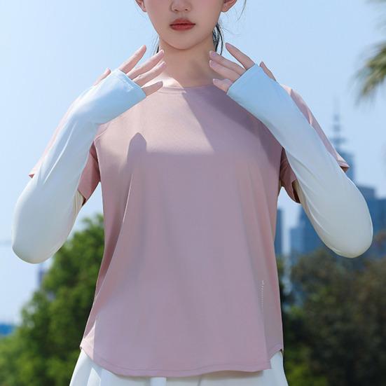 Drawstring Sun Protection Sleeves for Women, UPF50+ Anti-Slip Adjustable Arm Sleeves, Gradient Cooling Ice Silk Sleeve, UV Protection Arm Covers for