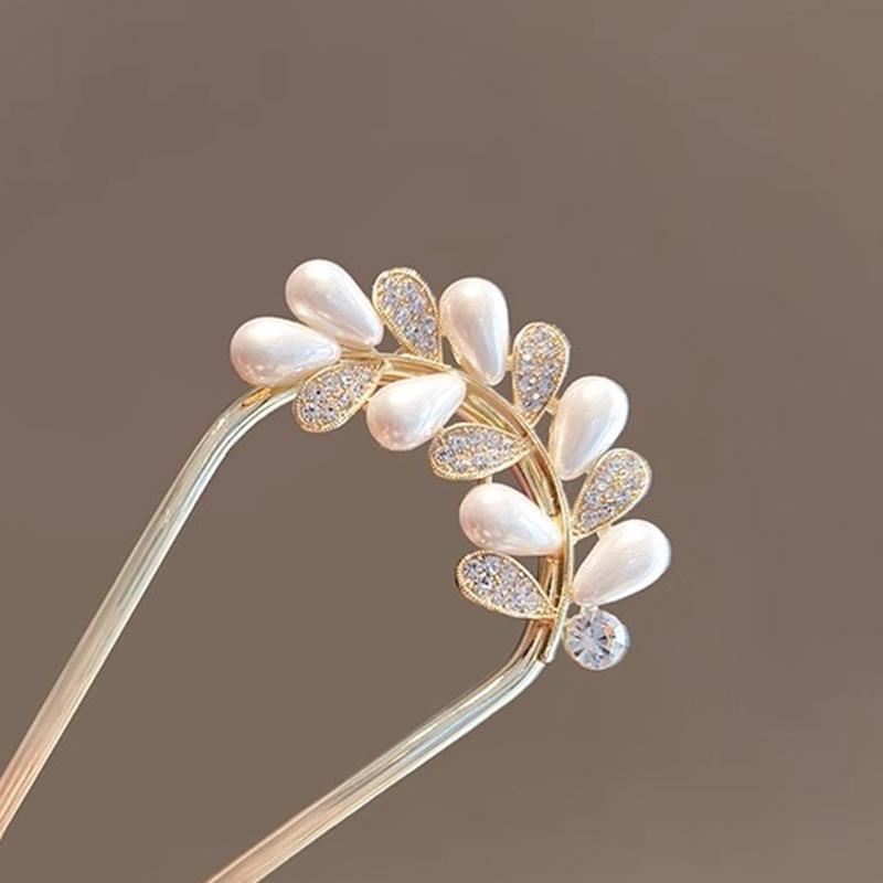 Simple and Sophisticated Style U-shaped Wheat Ear Women's Hair Styling Artifact Cheongsam Hanfu Meatballs Hair Hairpin