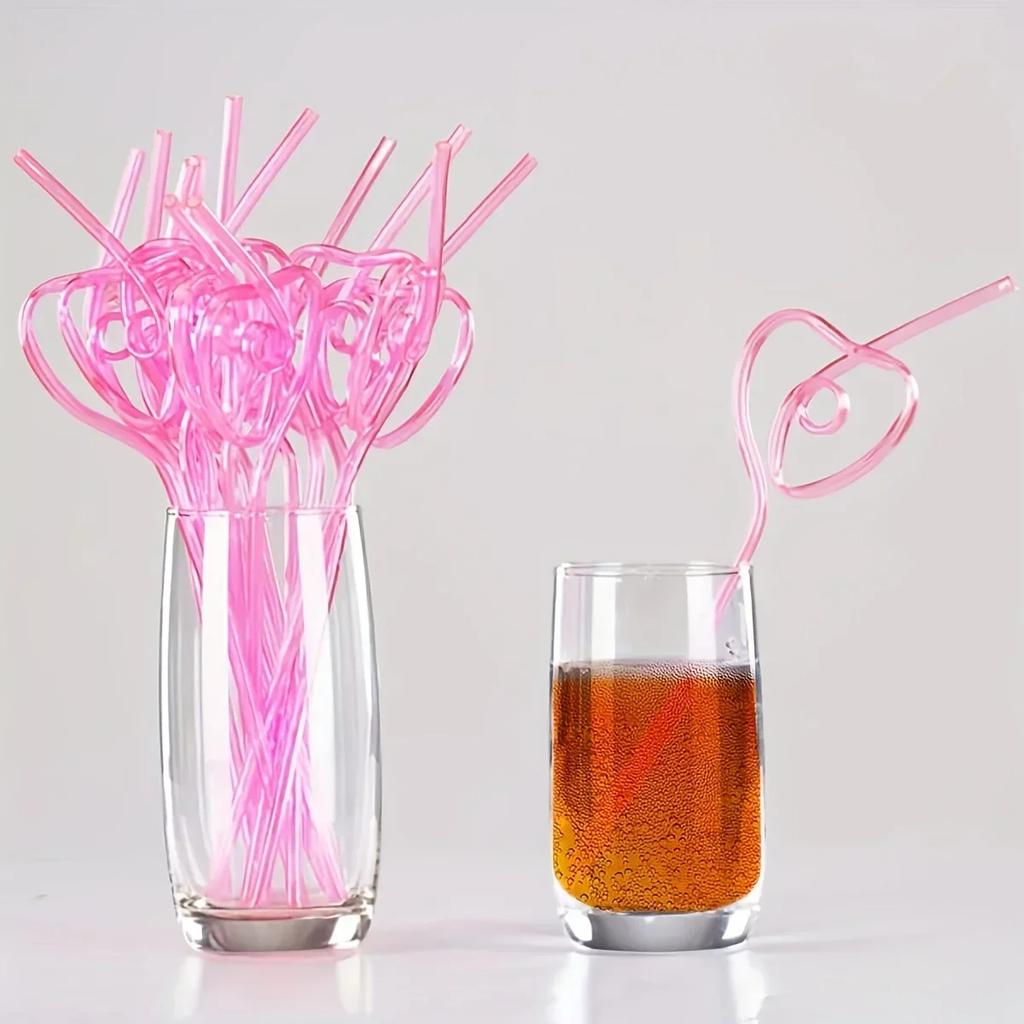 5/10/15PCS-Bridal Shower Straws Love Heart Drinking Straw Bride To Be Wedding Decoration Bachelorette Party Team Bride Gift