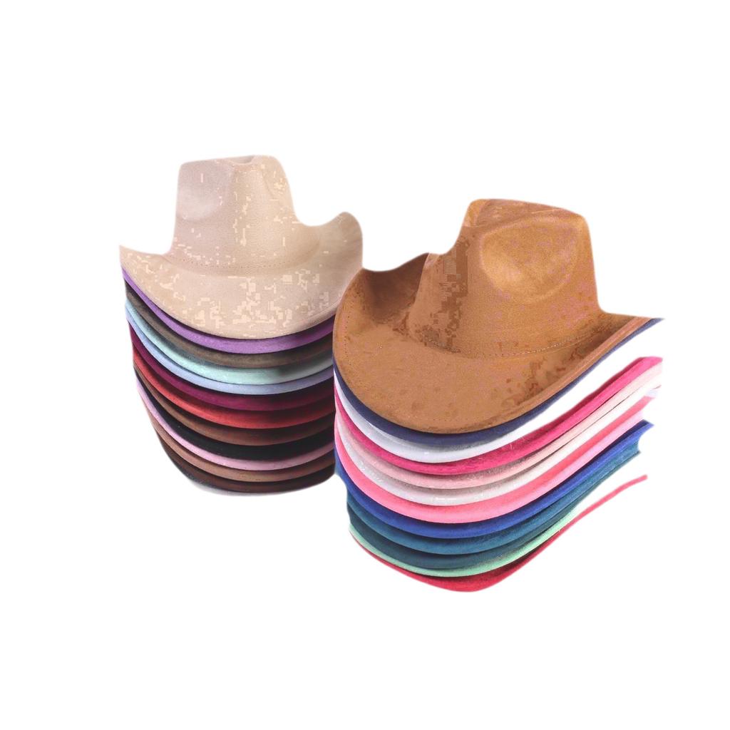Popular European and American classic suede western cowboy hat men's and women's fashion LO style peach heart cowboy hat