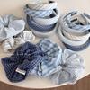 Blue Series Fresh Plaid Headband: Chic, High-End Sponge Design for Women’s Hair Accessories