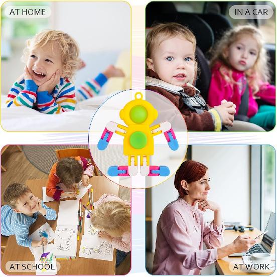 SoulLife 24 Pack Pop Fidget Spinners Bulk, Deformable Astronaut Key Chain Fidget Toys Bulk, Stocking Stuffers Birthday Gifts Party Favors for Kids,