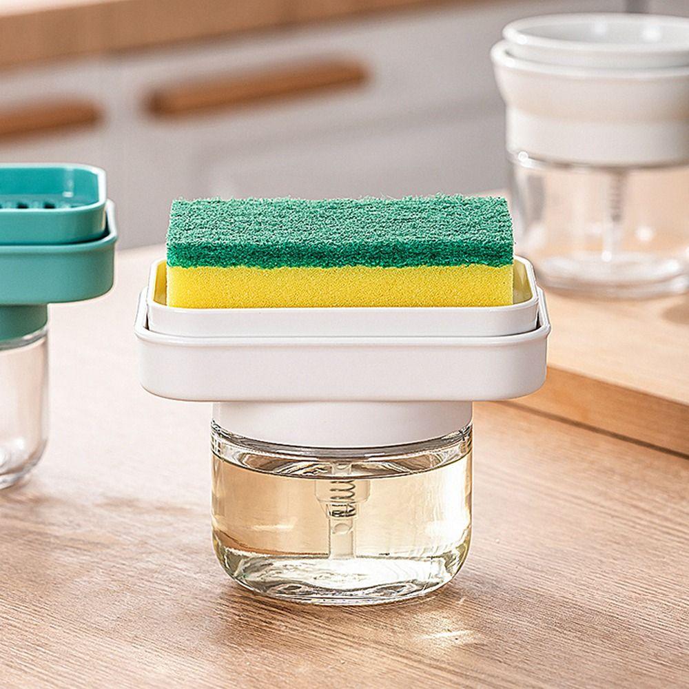 280ML Scrubbing Liquid Detergent Dispenser Pump Design Press Type Soap Box Kitchen Tool