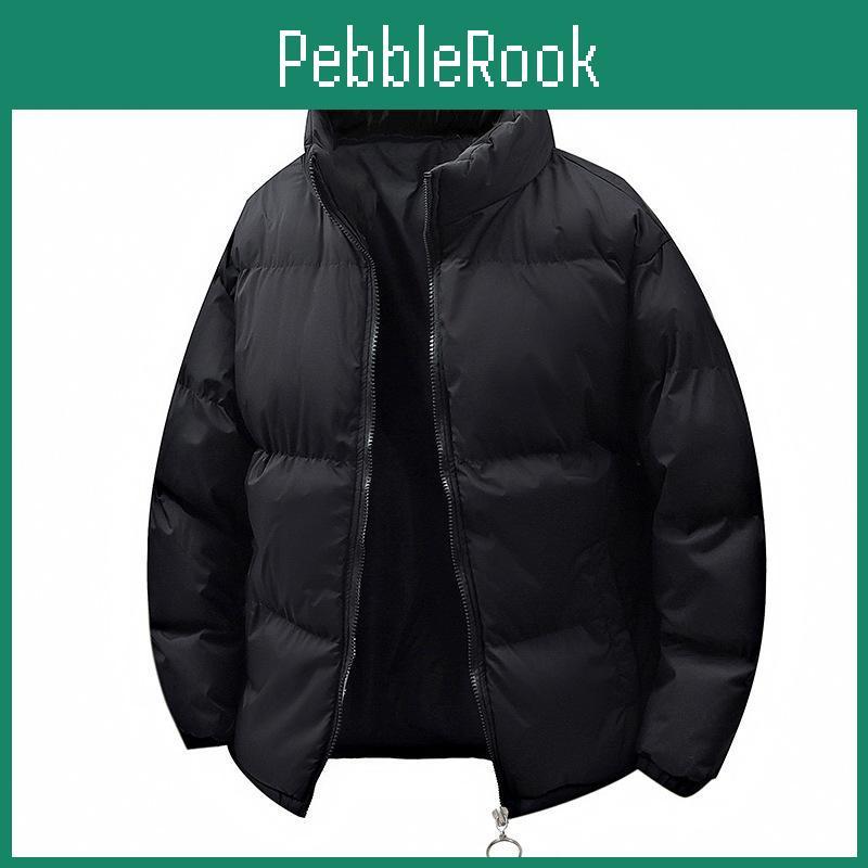 Winter Mens Casual Oversized Loose Stand Up Collar Bread Warm Jacket