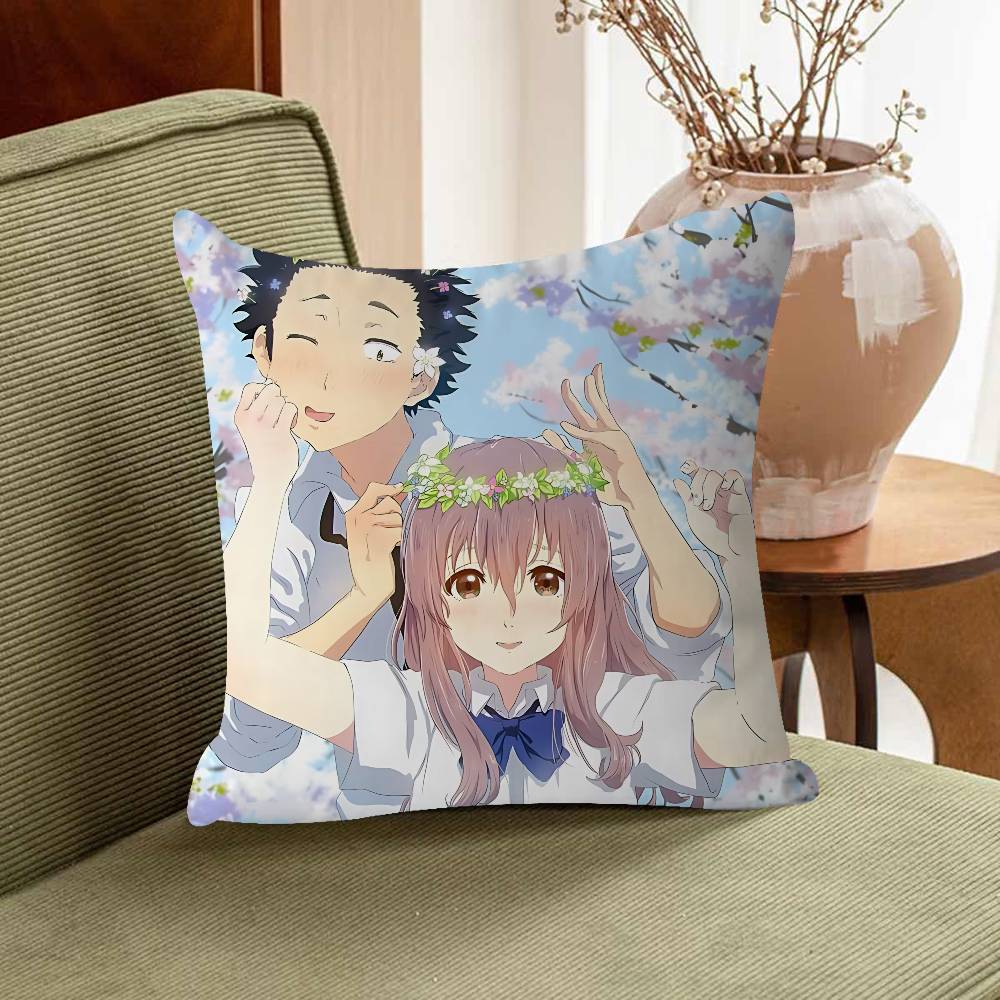 A S-Silent Voice Personalized Pillow Cover Kids Bedroom Wild Party Decor Pillowcase Kid Birthday Shower Gift