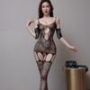 Crotchless Fishnet Bodysuit: Black, Transparent, Tempting Bedroom Wear