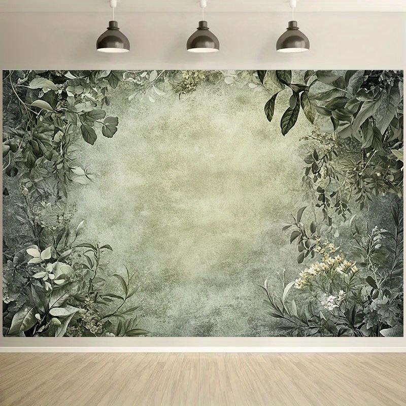 1 piece of natural flower greenery background fabric - high-quality polyester fabric