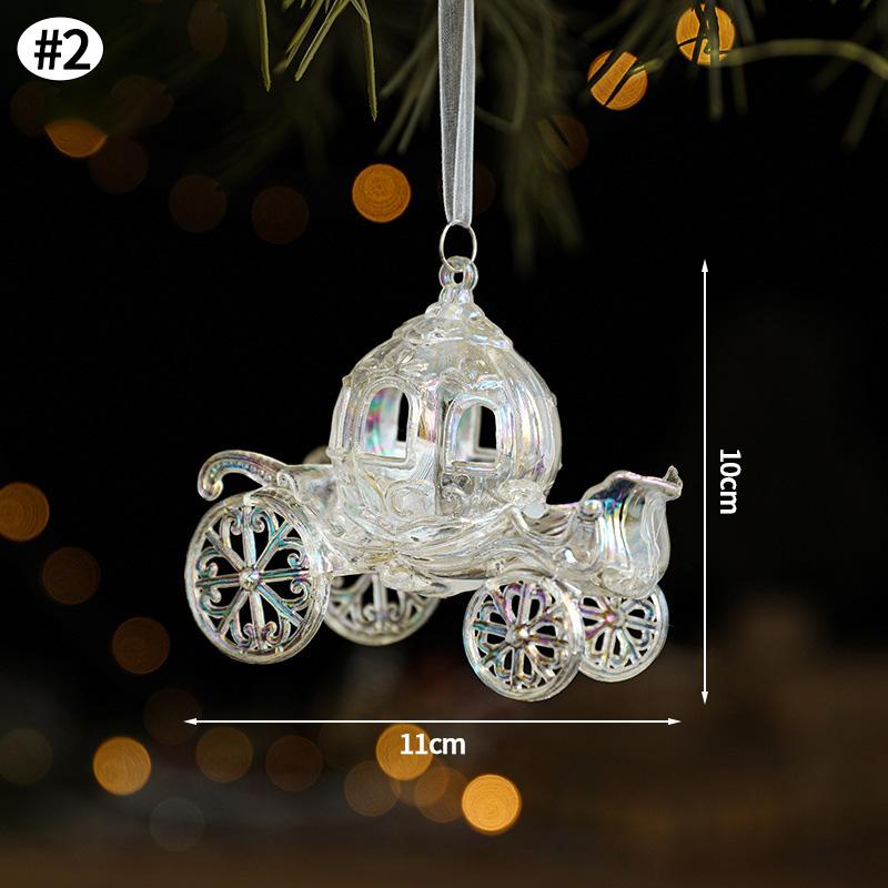 Christmas Pendants Acrylic Sequin Snowflakes Christmas Tree Ornaments Hanging Decoration Xmas New Year Atmosphere Supplies