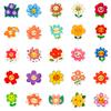 New 50 Cartoon Colorful Sun Flower Stickers Kawaii Healing Smiley Face Little Flower Children's Reward Stickers