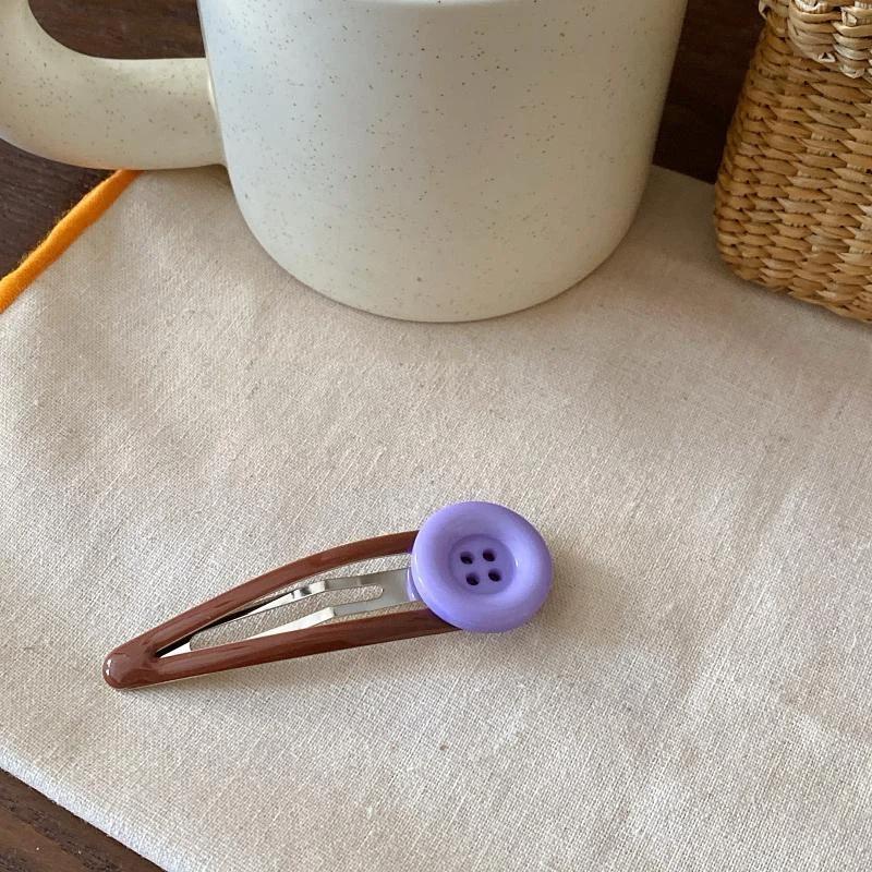 1Pcs Y2K Candy Style XL Button Side Hair Clip Harajuku Fashion INS Hair Accessory for Teen Girls School Gift