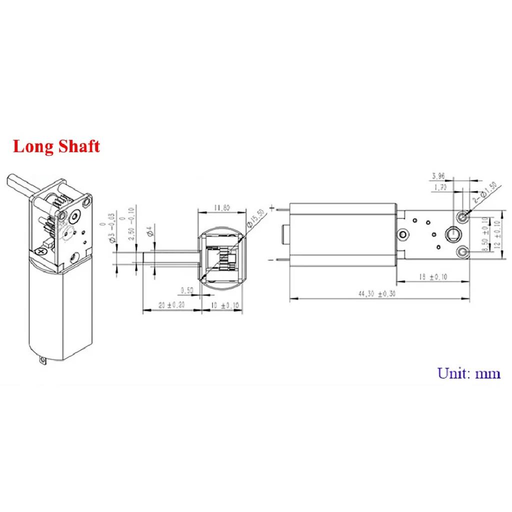 1PC Micro 050 Worm Gear Motor DC3V-12V 6V 9V Slow Speed High Torque All Metal Gearbox Motor Right Angle Short/ Dual/ Long Shaft