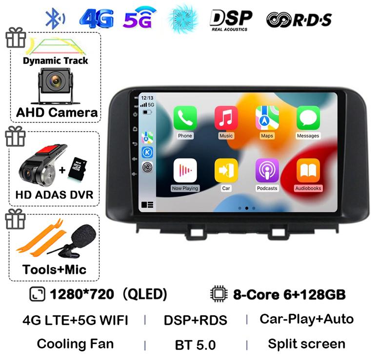 Android 14 Carplay Auto Car Radio Stereo For Hyundai Encino Kona 2018 2019 2020 2021 2022 GPS Multimedia Video Autoradio Player