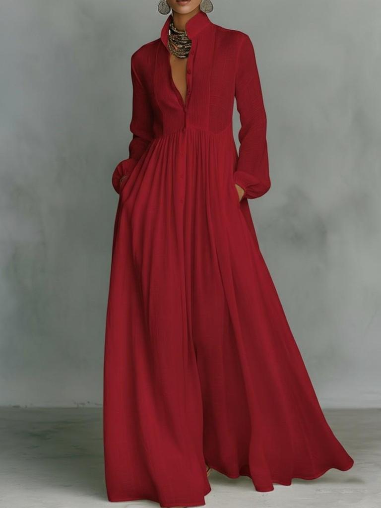 2026 Elegant French White Pleated Long-sleeve Waist-cinching Holiday Dress
