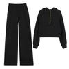 LULU Women's Half-Zip Hooded Loose Sweatshirt Cardigan with Velvet Scuba Jacket Style