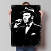 Poster Retrato Preto e Branco de Frank Sinatra Arte de Parede Personalizada Placas Metálicas Vintage Placa de Lata Retrô para Decoração de Man Cave Mesa