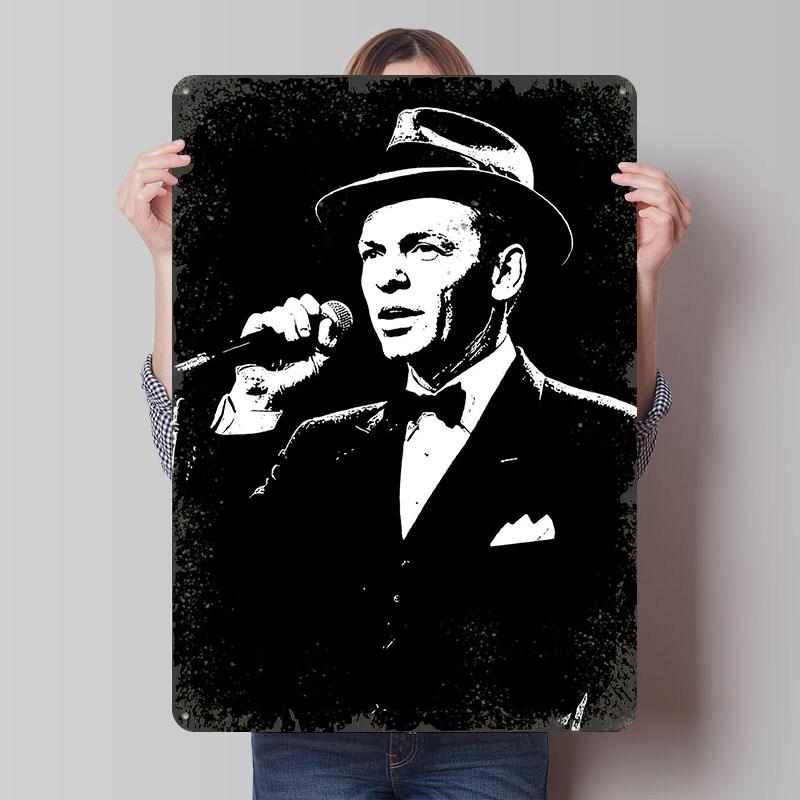 

Frank Sinatra Black and White Portrait Poster Customized Wall Art Vintage Metal Signs Retro Tin Plaque for Man Cave Desk Decor 7.9x11.8In(20x30cm)