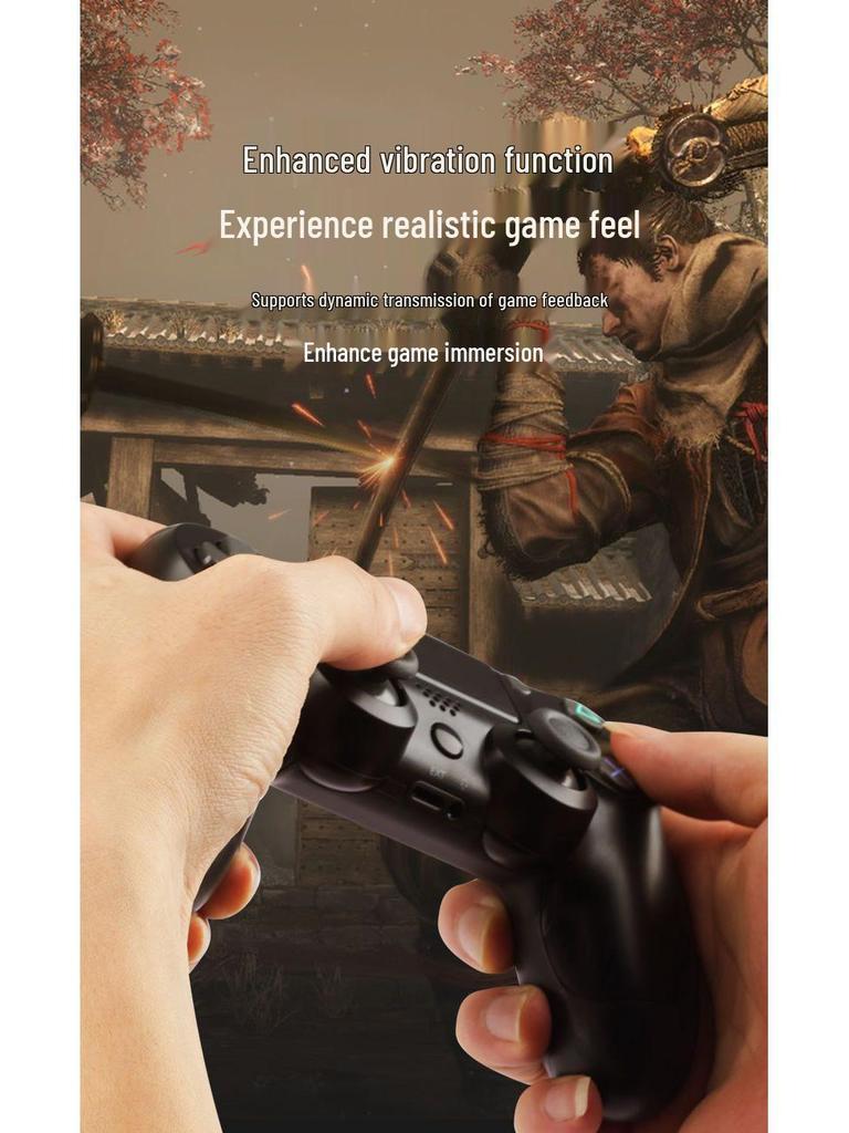 Wireless Bluetooth Game Controller with Dual Vibration for PS4, PS5, PC, and Steam