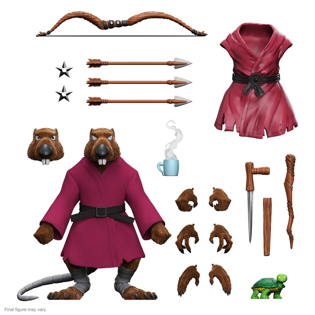 Super7 Teenage Mutant Ninja Turtles Splinter Version 2 7 Inch Action Figure with Accessories Classic Cartoon Collection and Retro Toy ULTIMATES!