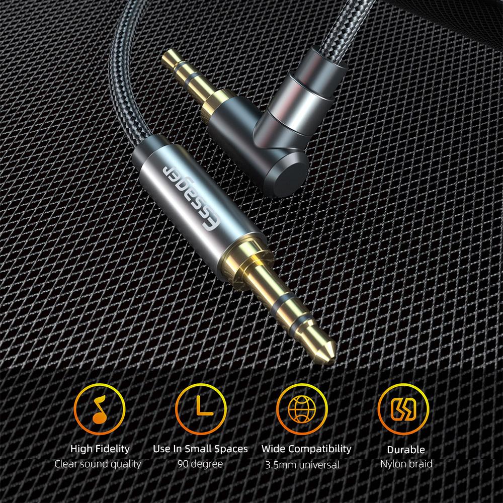 Essager AUX-Kabel 3,5 mm Klinke Audiokabel für Lautsprecherkabel Kopfhörer Auto 3,5 mm Klinke Hifi Aux Adapterkabel für Xiaomi mi Laptop