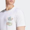 Adidas Originals Trefoil Enjoy Front/Back Graphic Tee, Cartoon Alphabet Logo Print, Sports Short Sleeve T-Shirt Men Tops White IT8181