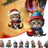 Cartoon Gift Cute With Cat Pattern Acrylic Pendant For Decoration Christmas