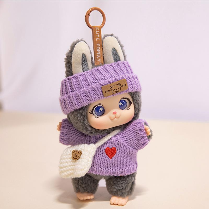 Cute family second generation plush toy doll rag doll pendant decoration soothing doll mobile phone bag pendant