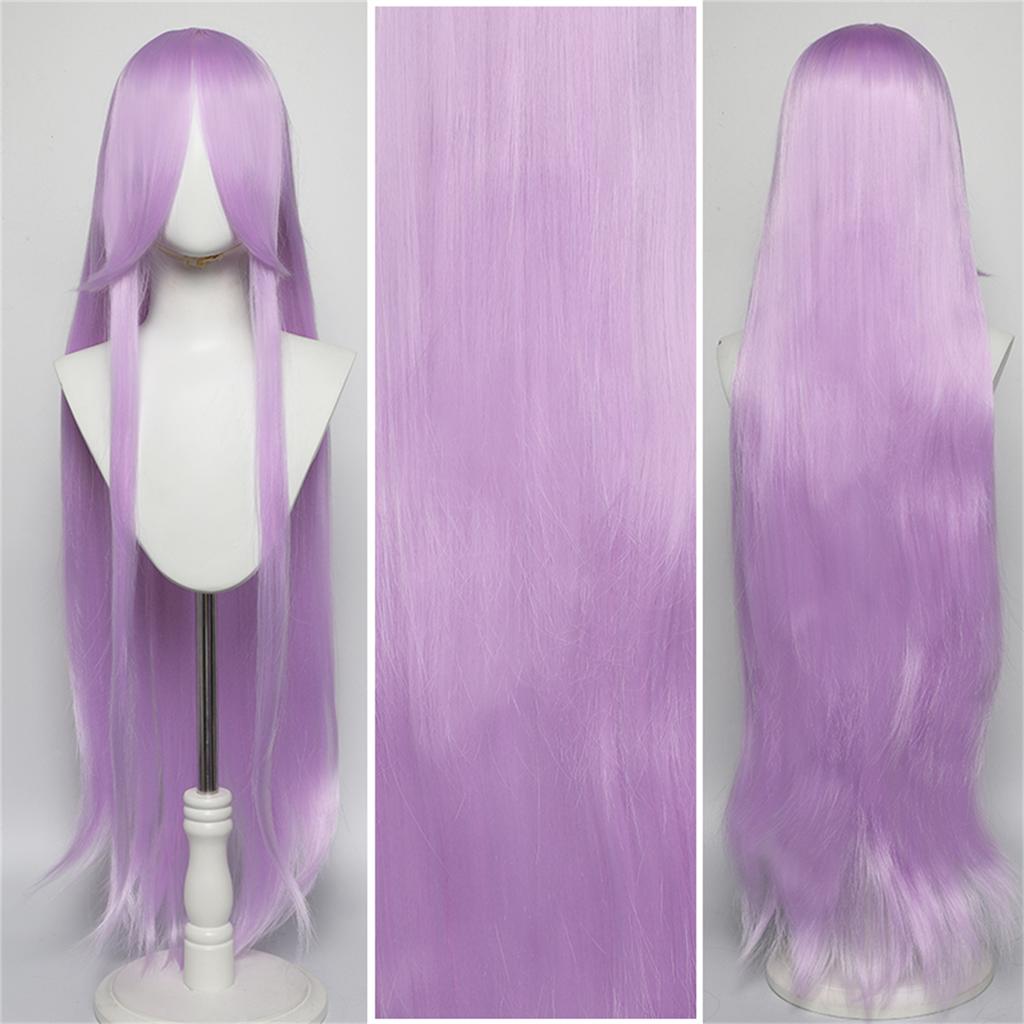 Parrucca Cosplay Lunga Dritta 100CM Multicolore Rosa Biondo Nero Parrucca Costume Anime Parrucca Cos Sintetica Universale Parrucca per Uso Quotidiano Feste