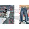 Foreign Trade Original Order WF Callyoumineitgirl Wide Leg Straight Edging Hem Jeans DS2 1208
