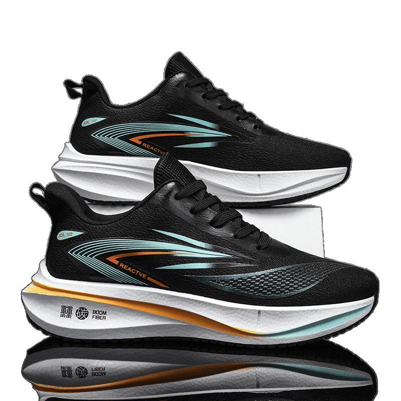 Running shoes summer breathable shock absorber running shoes sports casual black Putian