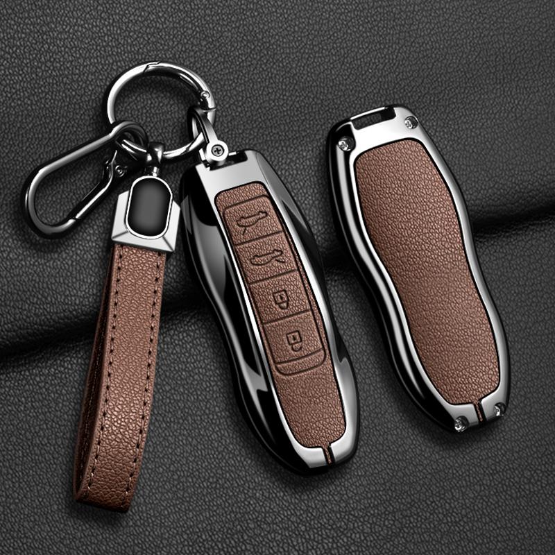 Metal Car Key Case Cover For Porsche Cayenne 958 911 Lepin 996 Macan Boxster Panamera 997 944 924 Panamera 718 971 9YA Keychain