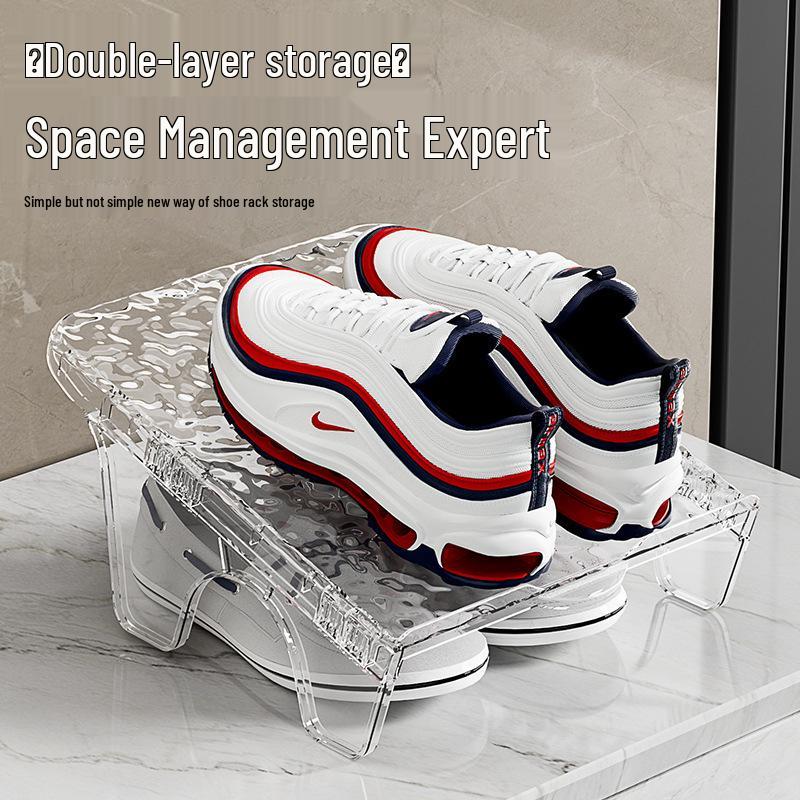 Double-Layer Minimalist Shoe Rack - Foldable, Space-Saving Storage Shelf for Shoes