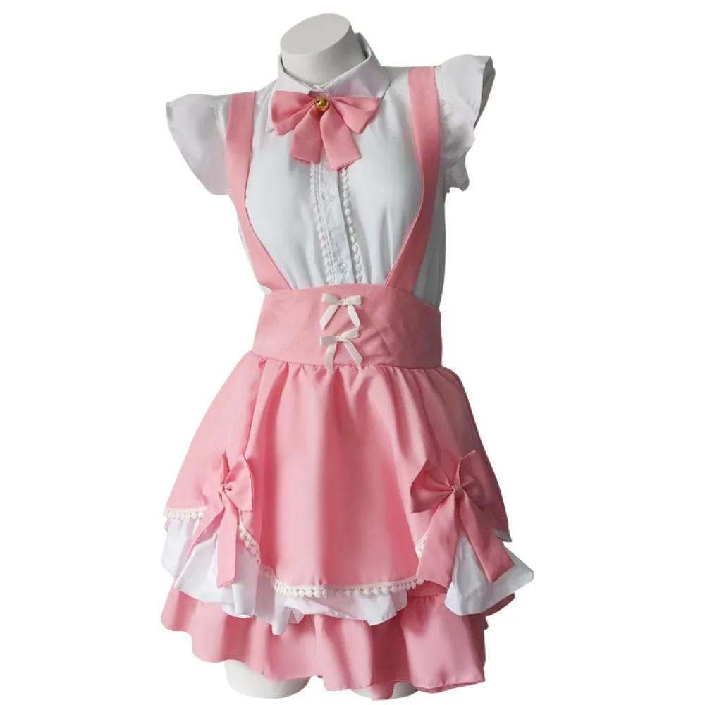 

Классическая форма горничной розовая новогодняя милая лолита костюмы короткая юбка летнее платье Y2K принцесса фантастический сказочный наряд 3XL