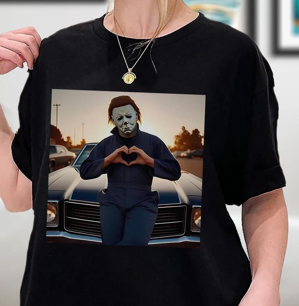 Майкл Майерс Хэллоуин Руки-Сердечки Ретро Фильм Ужасов Триллер Унисекс Футболка S