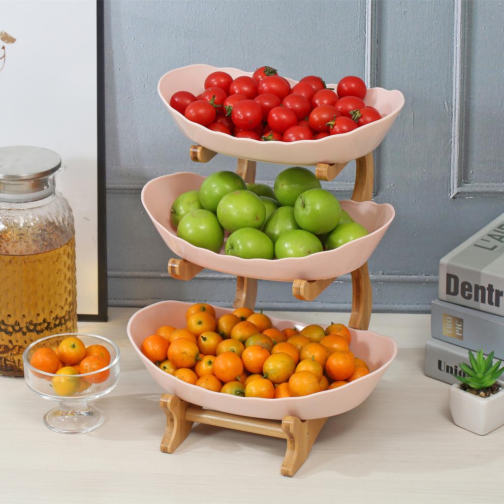 2/3 Layer Fruit Plate Home Living Room Plastic Snack Dish Creative Modern Dried Fruit Basket Candy Dish Cake Stand Salad Bowl